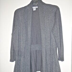 99 JANE STREET WOMEN'S GREY 3/4 SLEEVE CARDIGAN SWEATER SIZE L